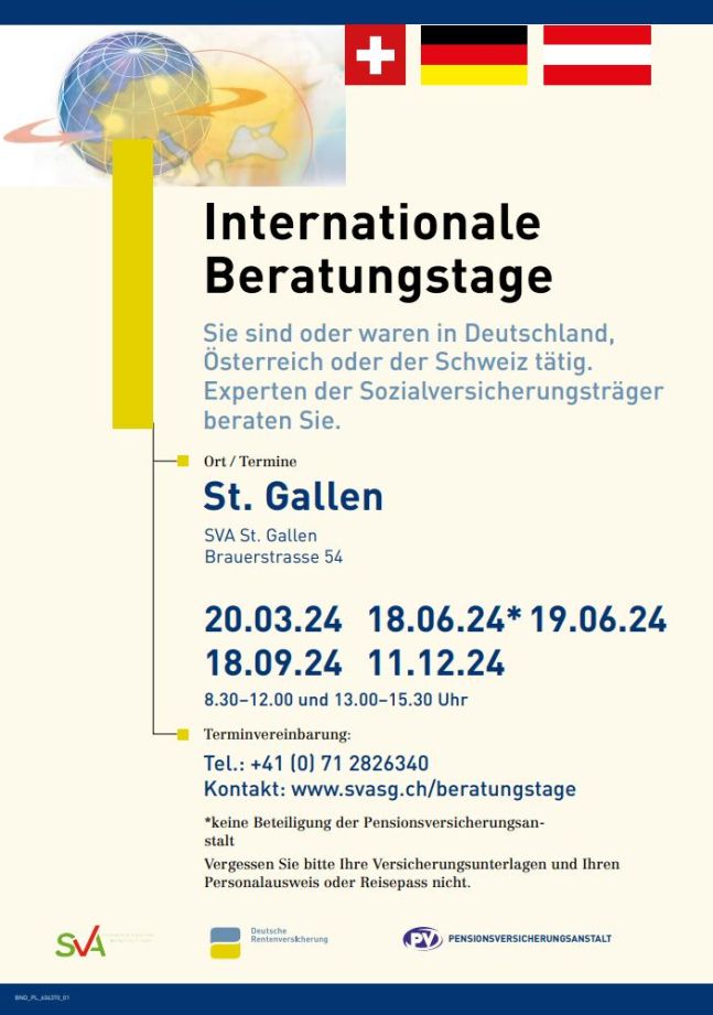 Internationale Beratungstage – Termine in St.Gallen